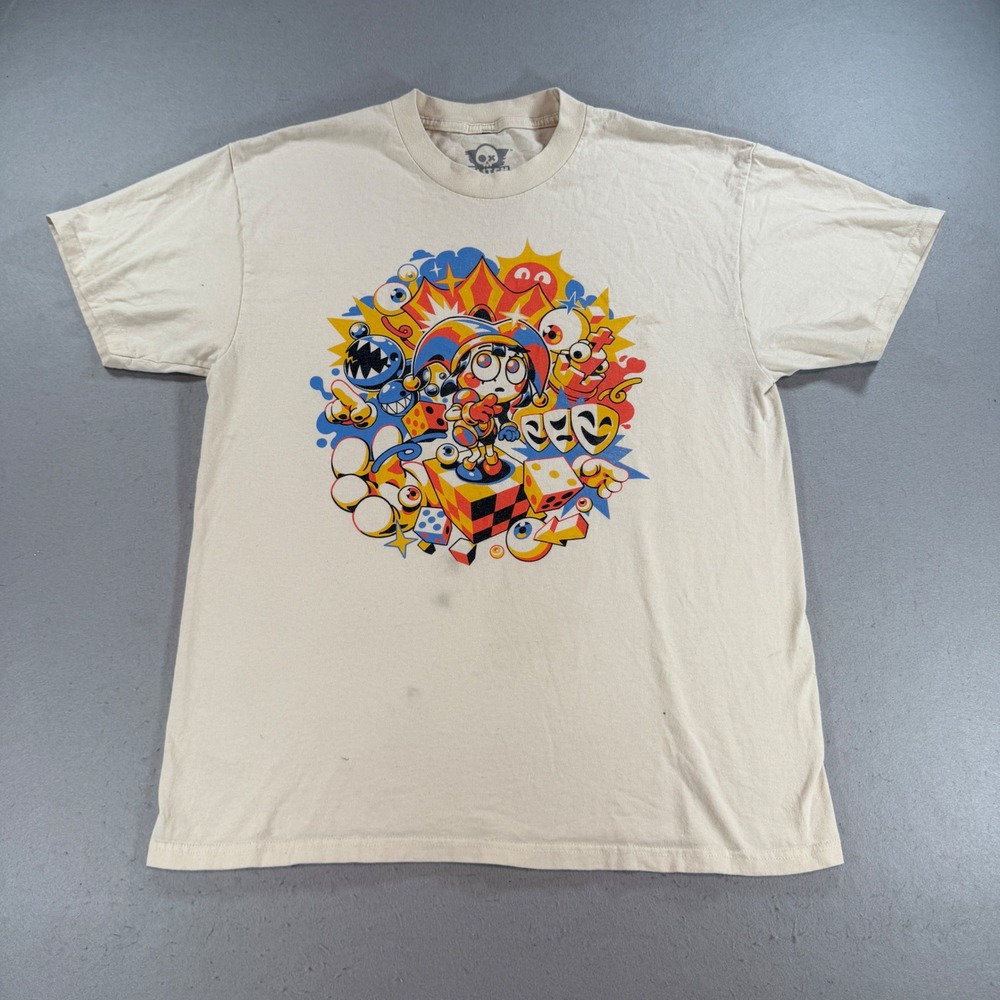Glitch The Amazing Digital Circus Pomni Graphic T-Shirt Hot Topic Cream Large